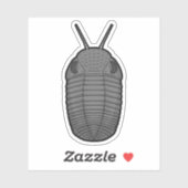 Grijze Phacops Trilobite - Prehistorisch Dierenvin Sticker (Vel)