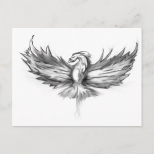 Grijze Phoenix Rising Briefkaart