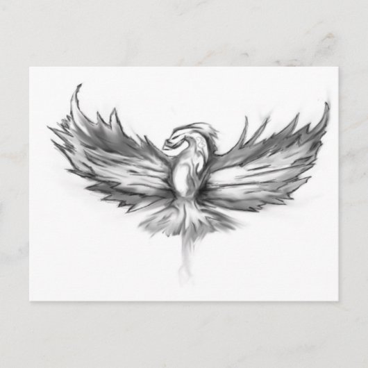 Grijze Phoenix Rising Briefkaart (Voorkant)