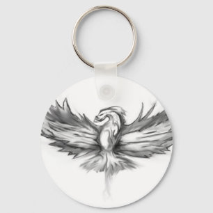 Grijze Phoenix Rising Sleutelhanger
