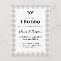 Grijze picknick Pset Cloth I Do BBQ Invitation