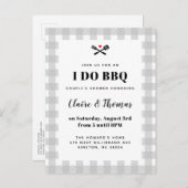 Grijze picknick Pset Cloth I Do BBQ Invitation Briefkaart (Voorkant / Achterkant)