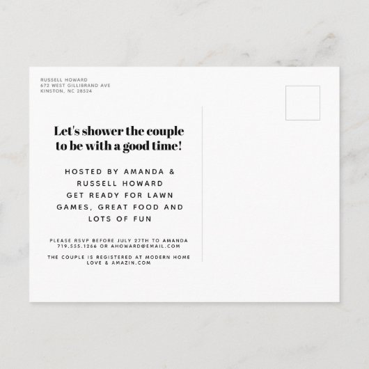 Grijze picknick Pset Cloth I Do BBQ Invitation Briefkaart (Achterkant)