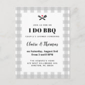 Grijze picknick Pset Cloth I Do BBQ Invitation Briefkaart (Voorkant)