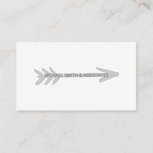 Grijze pijl visitekaartje (Voorkant)