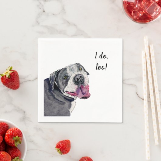 Grijze Pitbull Dog Custom Cocktail servet (Insitu)