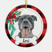 Grijze Pitbull Dog Ornament (Voorkant)