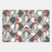 Grijze Pitbull Staffordishire Kersthond Plaid Inpakpapier Vel (Voorkant 3)