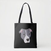 Grijze Pitbull Tote Bag (Voorkant)