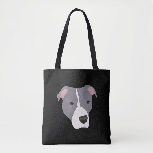 Grijze Pitbull Tote Bag (Voorkant)