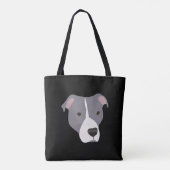 Grijze Pitbull Tote Bag (Achterkant)