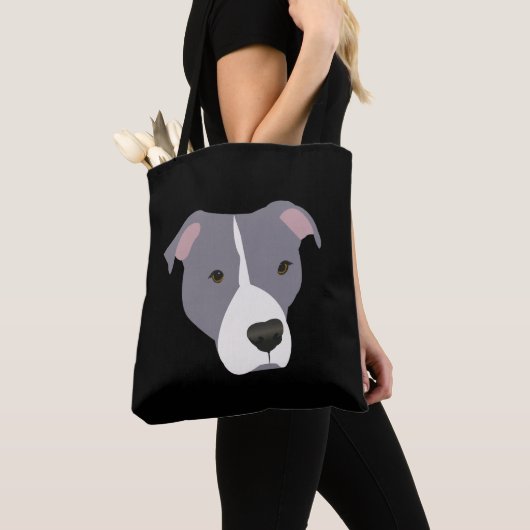 Grijze Pitbull Tote Bag (Dichtbij)