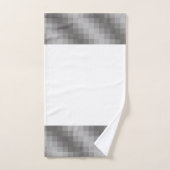 Grijze Pixel Graphic op Witte Badkamer Handdoeken (Handdoek)
