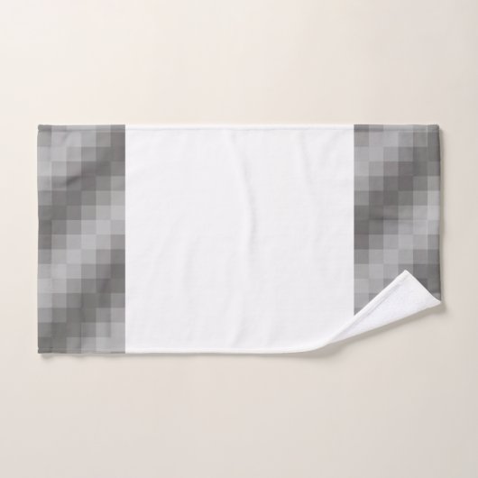 Grijze Pixel Graphic op Witte Badkamer Handdoeken (Handdoek)