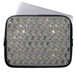Grijze planken op een lichtbruine tot donkere acht laptop sleeve