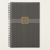 Grijze planner met oranje strepen (Voorkant)