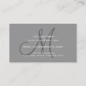 Grijze platte monogram Logo Visitekaartje (Achterkant)