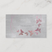 Grijze poeder Blush ballet roze vlinder Visitekaartje (Voorkant)
