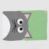 Grijze poes kat golfhanddoek (Horizontaal)