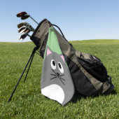 Grijze poes kat golfhanddoek (Groen)