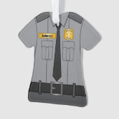 Grijze politiefunctionaris Uniform gepersonaliseer Ornament (voorkant)