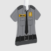 Grijze politiefunctionaris Uniform gepersonaliseer Ornament (voorkant)