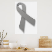 Grijze politieke verklaring Bewustmaking Ribbon Poster (Keuken)