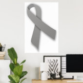 Grijze politieke verklaring Bewustmaking Ribbon Poster (Thuiskantoor)