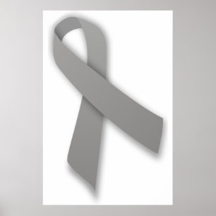 Grijze politieke verklaring Bewustmaking Ribbon Poster