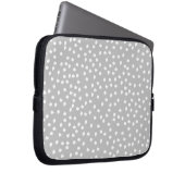 grijze polka dot laptop sleeve (Voorkant Rechts)
