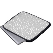 grijze polka dot laptop sleeve (Voorkant onderkant)