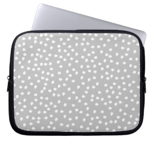 grijze polka dot laptop sleeve