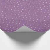 Grijze Polka Dots op Paarse achtergrond Cadeaupapier (Hoek)