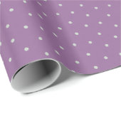 Grijze Polka Dots op Paarse achtergrond Cadeaupapier (Rol Hoek)