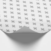 Grijze polka kruist wit cadeaupapier (Hoek)