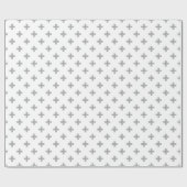 Grijze polka kruist wit cadeaupapier (Vlak)