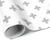 Grijze polka kruist wit cadeaupapier (Rol Hoek)