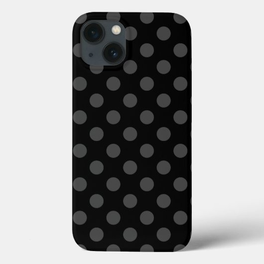 Grijze polka-punten op zwarte Hoesje-Mate iPhone-c Case-Mate iPhone Case (Achterkant)
