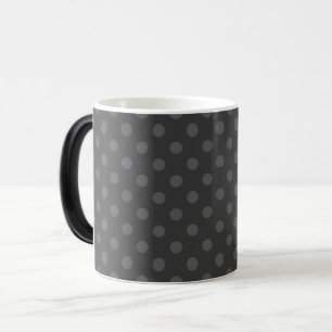 Grijze polka stip , Polka stip , Zwart en wit Magische Mok