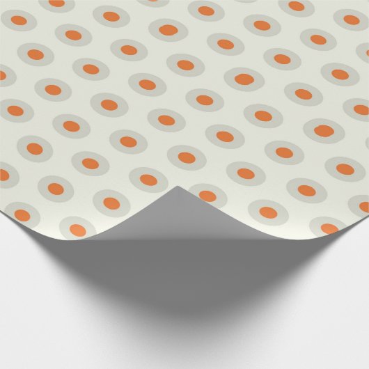 Grijze polka stippen met geel centrum pp3 cadeaupapier (Hoek)