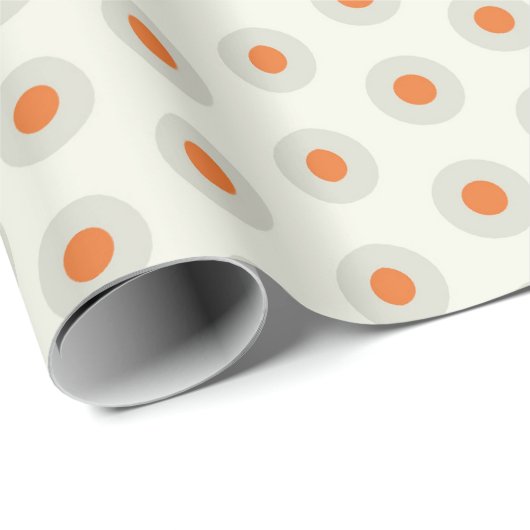 Grijze polka stippen met geel centrum pp3 cadeaupapier (Rol Hoek)