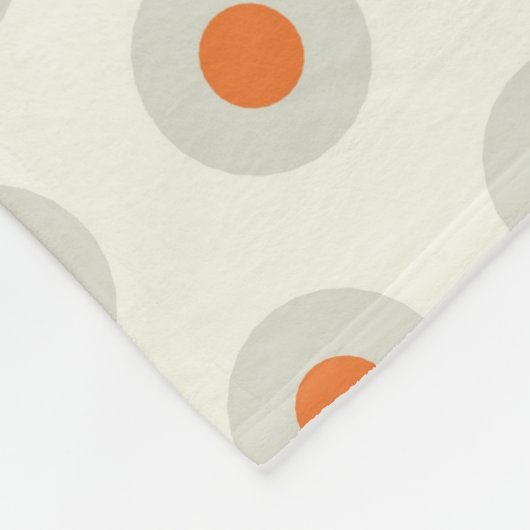 Grijze polka stippen met geel centrum pp3 fleece deken (Hoek)