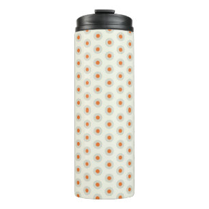 Grijze polka stippen met gele midden pp3 thermosbeker