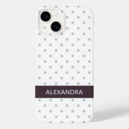 Grijze polka stippen met stoffige pruim paarse ban Case-Mate iPhone 14 hoesje