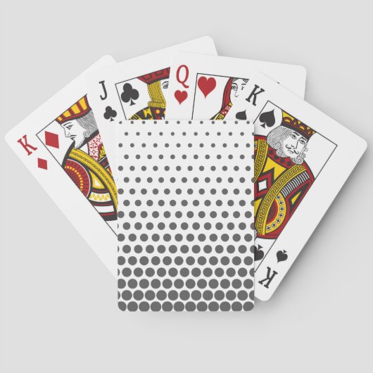 Grijze polka stippen modern wit speelkaarten (Achterkant)