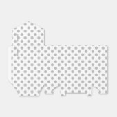 Grijze polka-stippen op wit bedankdoosjes (Uitgevouwen)