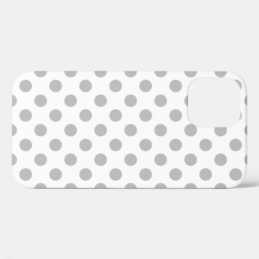 Grijze polka-stippen op wit Case-Mate iPhone case (Achterkant (horizontaal))