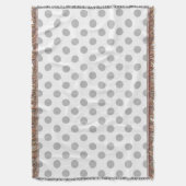 Grijze polka-stippen op wit deken (Voorkant Verticaal)