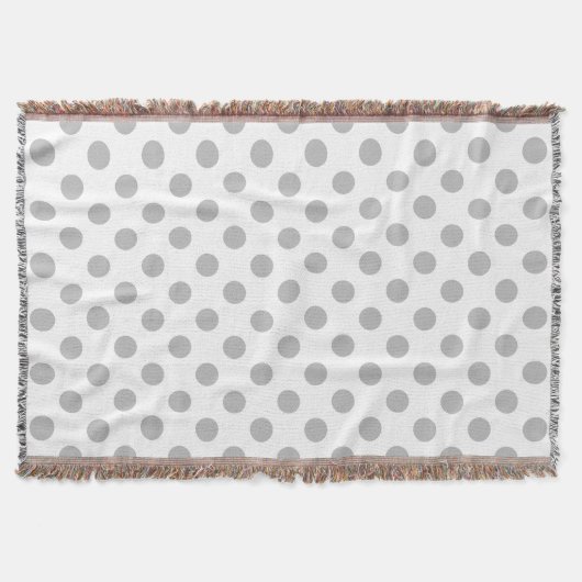 Grijze polka-stippen op wit deken (Voorkant)