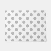 Grijze polka-stippen op wit deurmat (Voorkant)